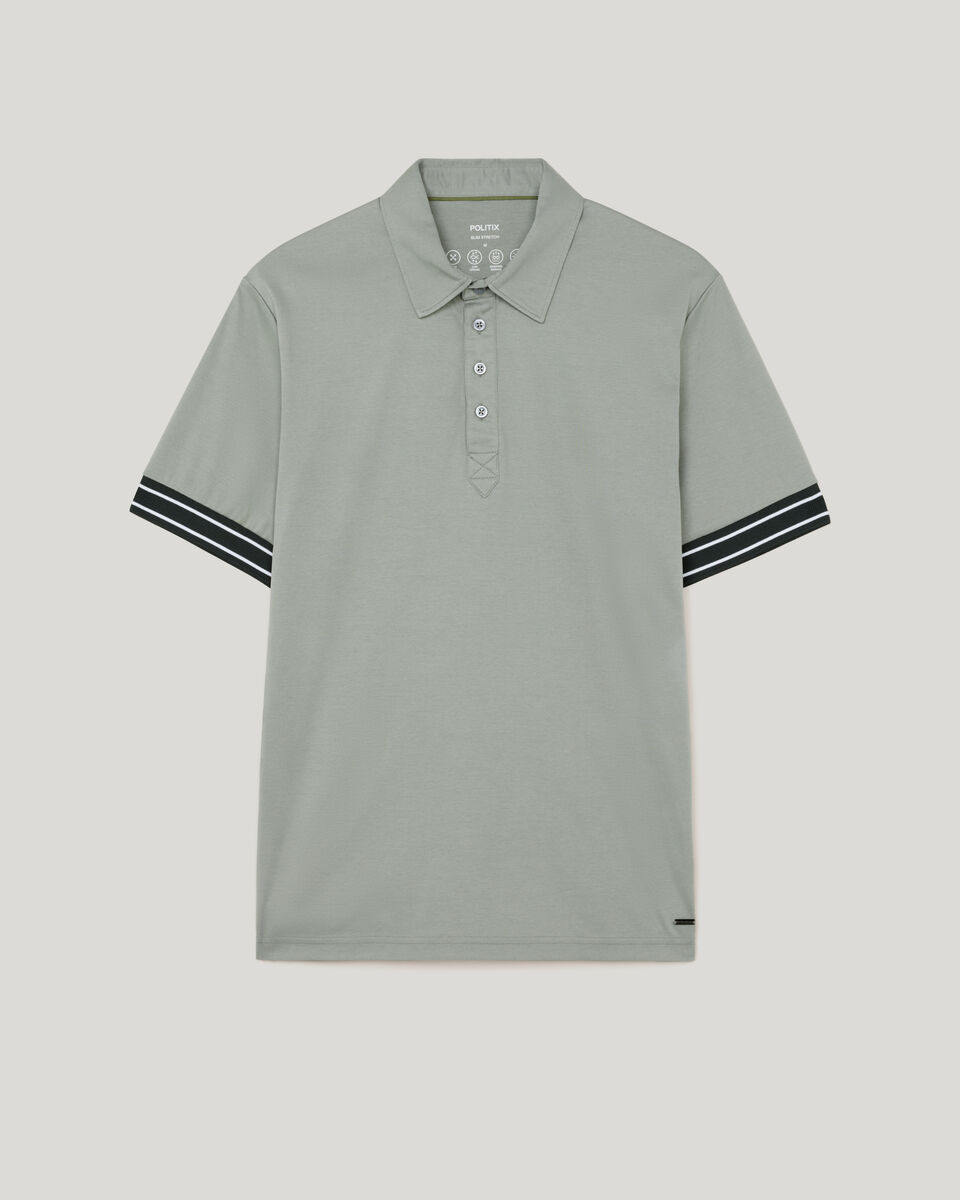 Stripe Travel Polo, Sage, hi-res